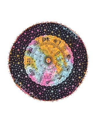 Bavlnený okrúhly prehoz/obrus zodiac, multifarebný, 180cm