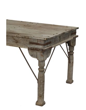Starý stôl z mangového dreva, viac ako 50 rokov, 190x99x77cm