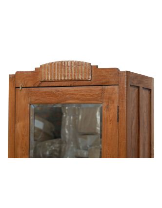 Šatníková skriňa so zrkadlom vyrobená z teakového dreva, 73x47x190cm