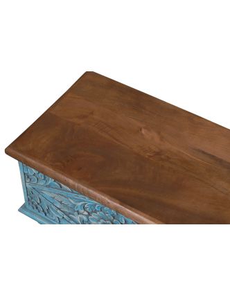 Truhla z mangového dreva, ručne vyrezávaná, 58x36x36cm