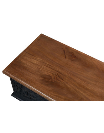 Truhla z mangového dreva, ručne vyrezávaná, 58x36x36cm