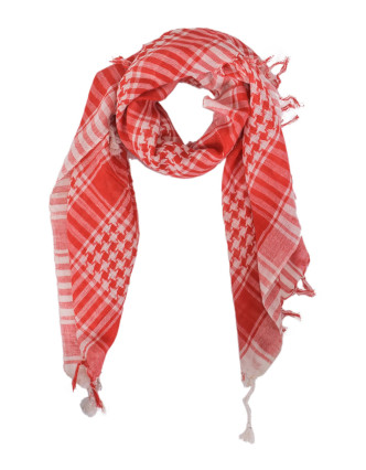 Šatka "Palestína" (arabská šatka) bielo-červená, bavlna, 100x100cm