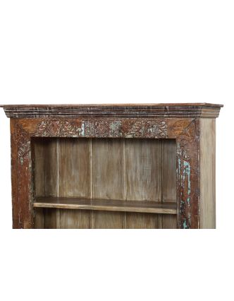 Knižnica z teakového dreva vyrobená zo starého portálu, 135x52x203cm