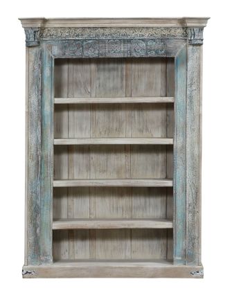 Knižnica z teakového dreva vyrobená zo starého portálu, 153x59x211cm