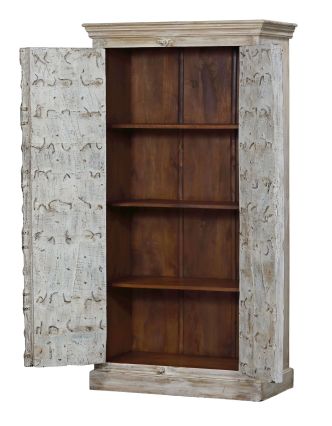 Skriňa z mangového dreva, staré teakové dvere s kovaním, 102x50x192cm
