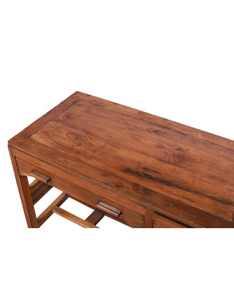 Starý písací stôl z teakového dreva, 107x53x74cm