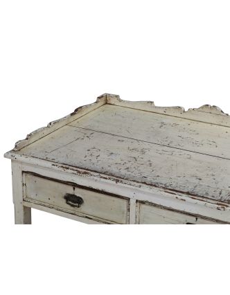 Starý písací stôl z teakového dreva, 112x75x88cm