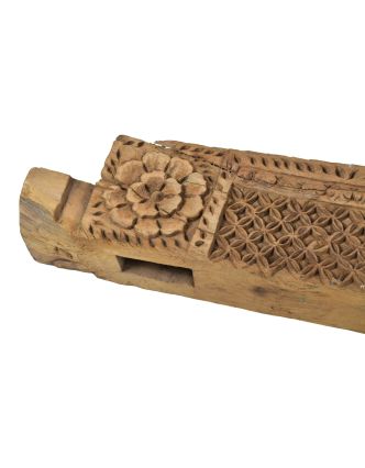 Starý portál z teakového dreva, Ganéš, ručné rezby, 140x14x14cm