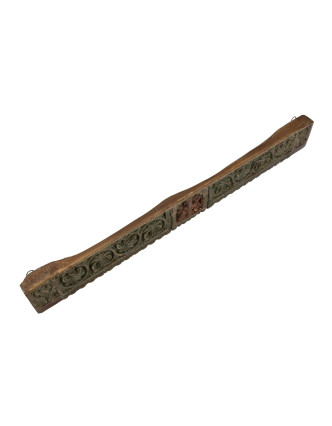Starý portál z teakového dreva, Ganéš, ručné rezby, 141x6x20cm