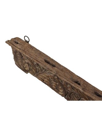 Starý portál z teakového dreva, Ganéš, ručné rezby, 135x6x20cm