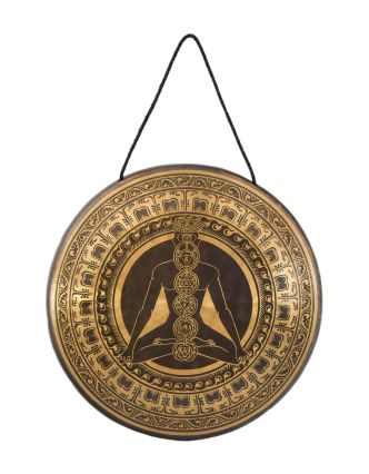 Gong, gravírovaný, Čakry, priemer 40cm