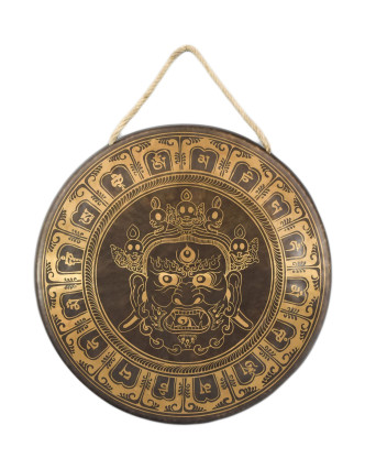 Gong, gravírovaný, Bhairab, priemer 40cm