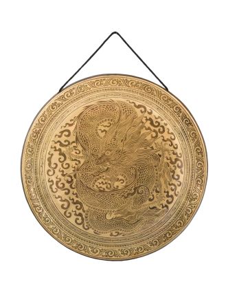 Gong, gravírovaný, Drak, priemer 50cm