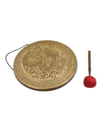 Gong, gravírovaný, Drak, priemer 50cm