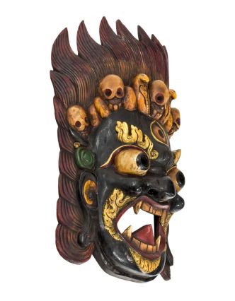 Bhairab, drevená maska, ručne vyrezávaná, 40x20x70cm