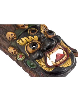Bhairab, drevená maska, ručne vyrezávaná, 40x20x70cm