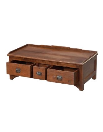 Starý kupecký stolík z teakového dreva, 97x49x36cm