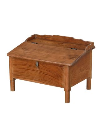 Starý kupecký stolík z teakového dreva, 69x49x49cm