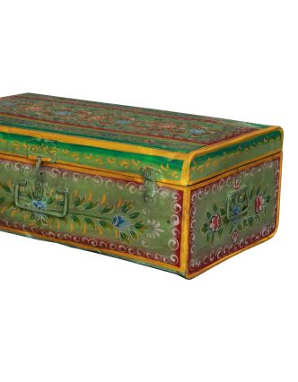Plechový kufor, príručná batožina, ručne maľované, 65x37x24cm