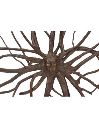 Drevená hlava Déví z koreňa kávovníka, 125x125cm