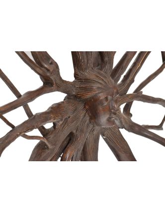 Drevená hlava Déví z koreňa kávovníka, 125x125cm