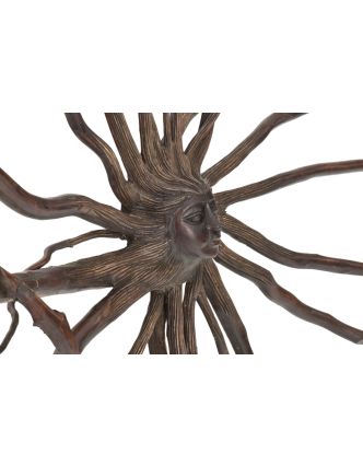 Drevená hlava Déví z koreňa kávovníka, 80x80cm