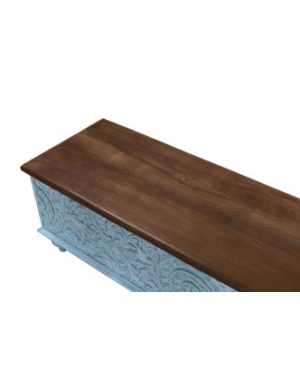 Truhla z mangového dreva zdobená ručnými rezbami, 150x43x45cm