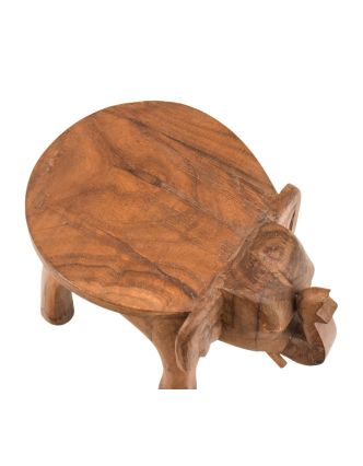 Stolička v tvare slona zdobená, prírodná úprava, 27x20x19cm