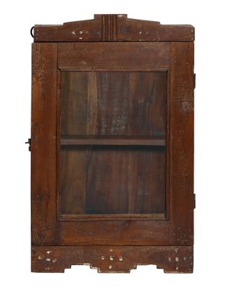 Presklená skrinka z teakového dreva, 31x10x46cm