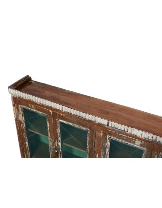 Presklená skrinka z teakového dreva, 134x22x96cm