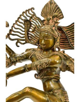 Tancujúci Šiva, Natraj, mosadzná socha, antik patina, 50x27x80cm