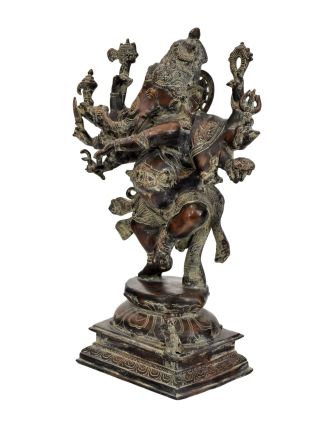 Tancujúci Ganéš, mosadzná socha, antik patina, 45x21x64cm