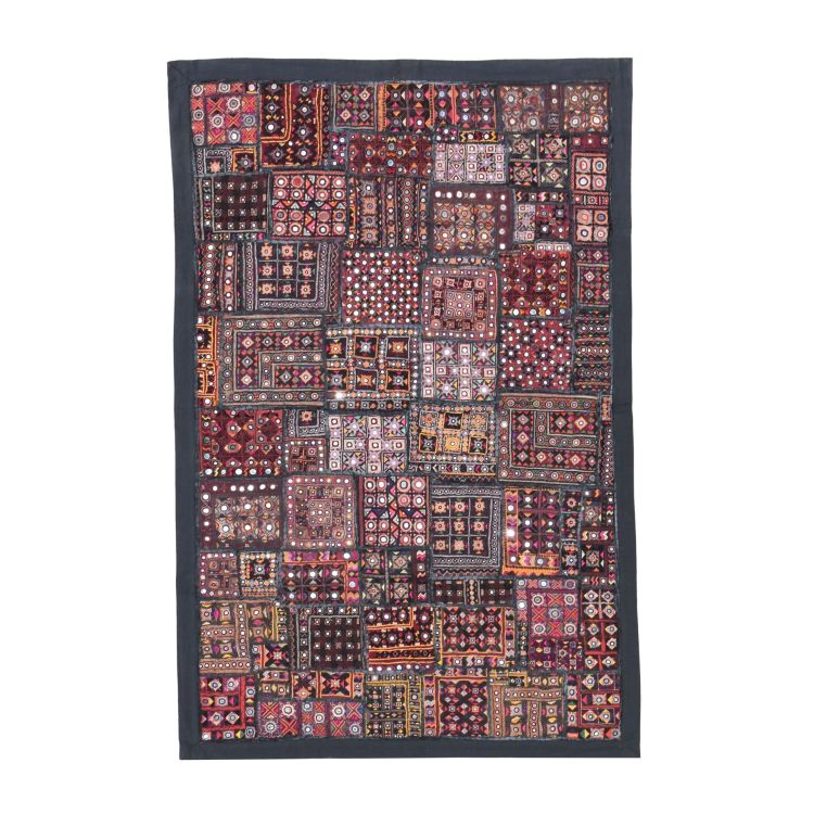 Unikátna tapiséria z Rajastanu, farebná, ručné vyšívanie, 96x147cm