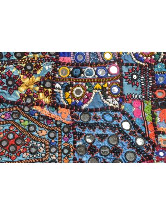 Unikátna tapiséria z Rajastanu, farebná, ručné vyšívanie, 140x186cm