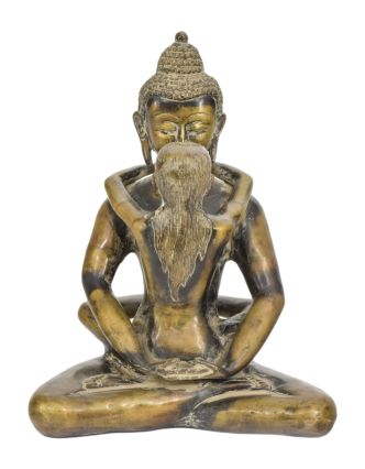 Budha Shakti, mosadzná socha, 22x21x27cm