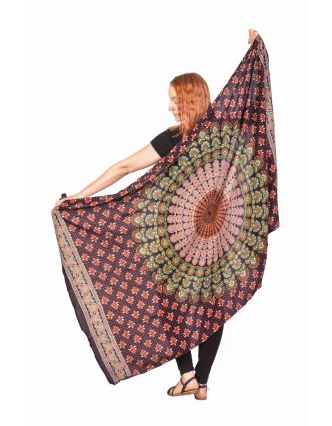 Sárong s mandalou, ručne potlačený, 110x170cm