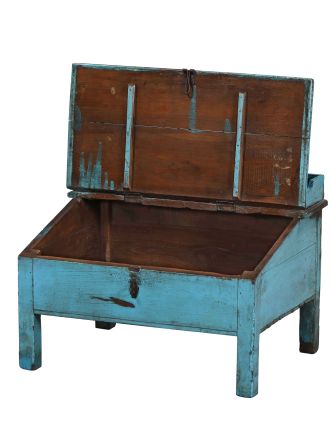 Starý kupecký stolík z teakového dreva, 67x50x50cm