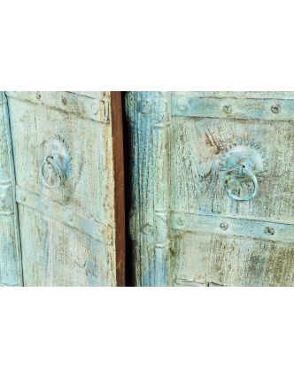Skriňa z mangového dreva, staré teakové dvere s kovaním, 90x43x175cm