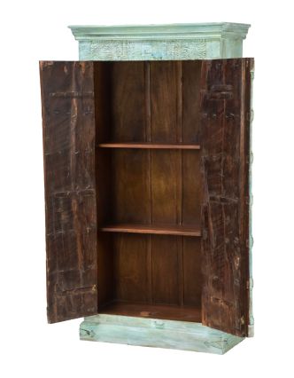 Skriňa z mangového dreva, staré teakové dvere s kovaním, 90x43x175cm