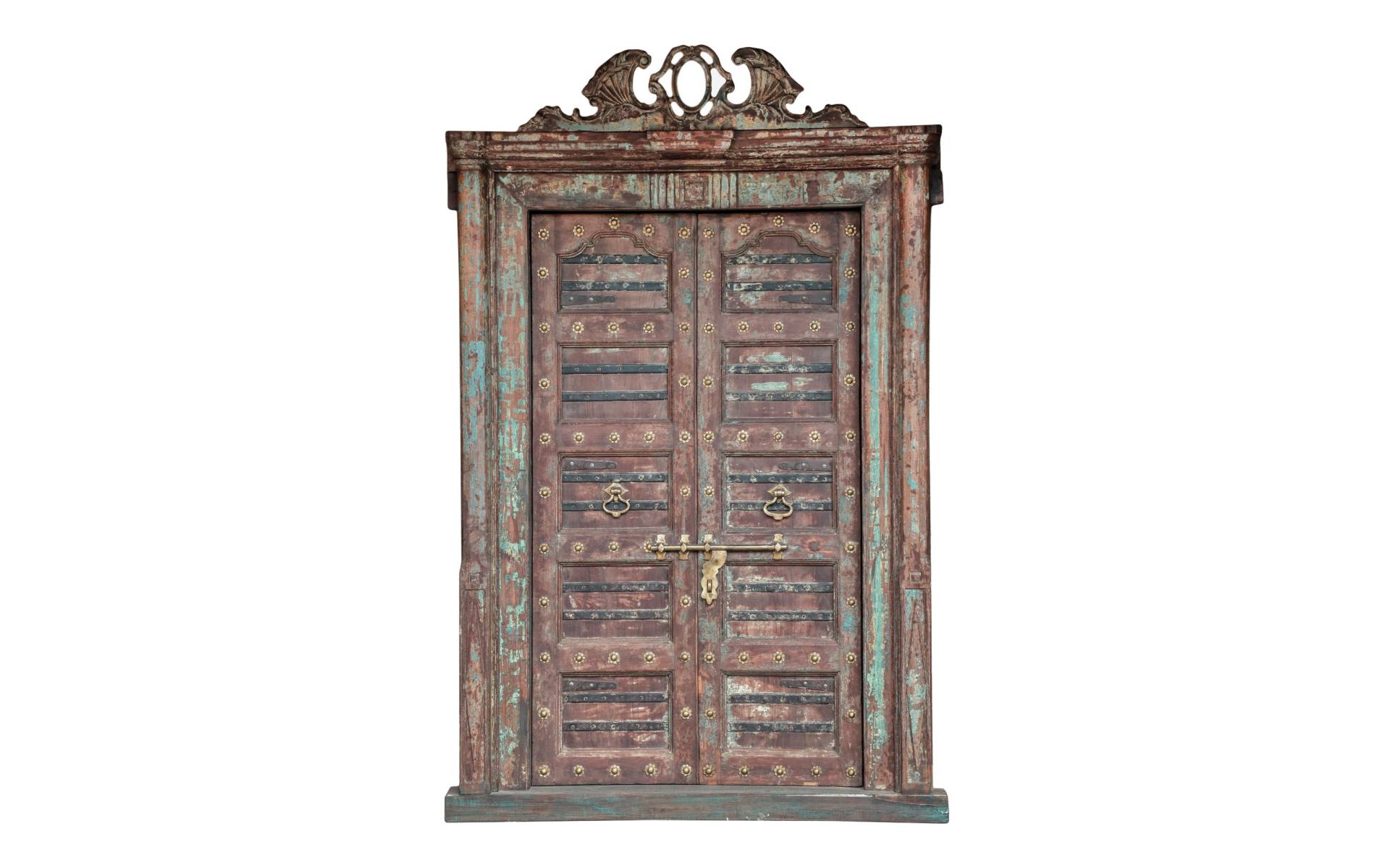 Starožitné dvere s rámom z Gujaratu, tíkové drevo, 162x16x249cm