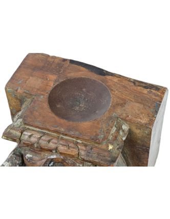 Antik svietnik z teakového dreva, 31x31x26cm