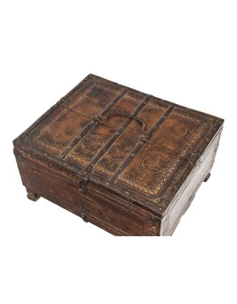 Starožitná truhlička z teakového dreva, 39x35x20cm