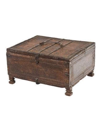 Starožitná truhlička z teakového dreva, 39x35x20cm