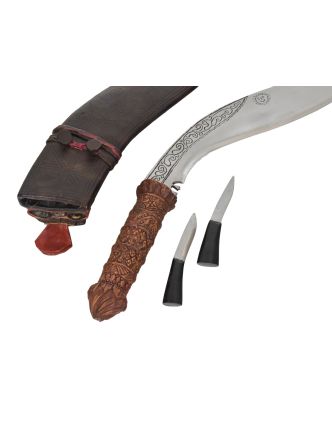 Khukri nôž "Traditional Carving Handle Khukuri" 12", nôž 43cm, čepeľ 30cm