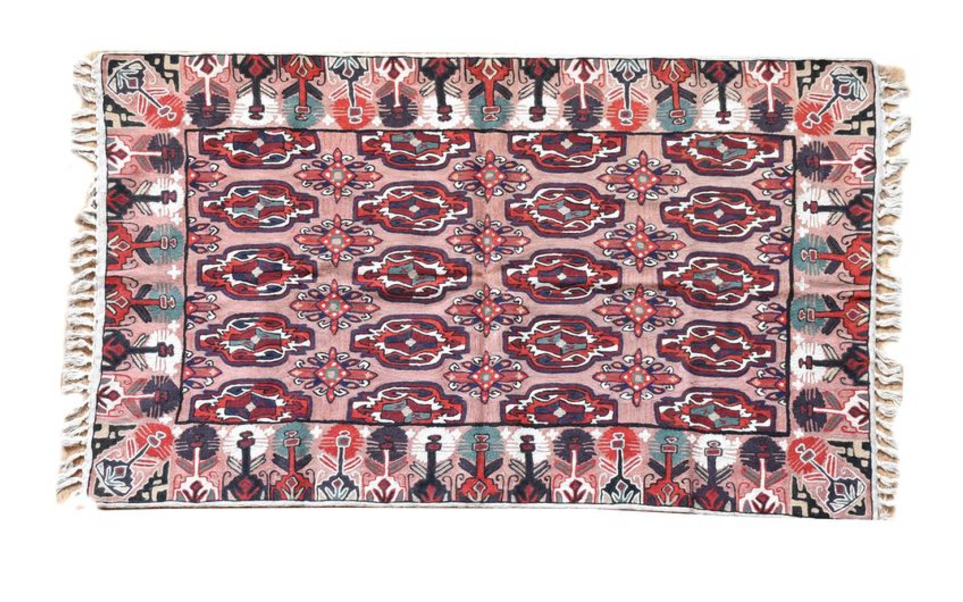 Ručne vyšívaný koberec/tapiséria, výšivka z kašmírskej vlny, 150x90cm