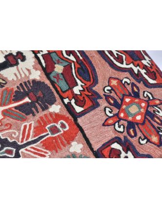 Ručne vyšívaný koberec/tapiséria, výšivka z kašmírskej vlny, 150x90cm