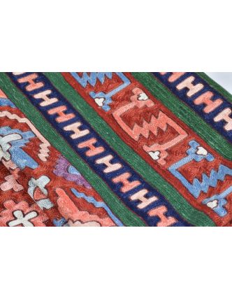 Ručne vyšívaný koberec/tapiséria, výšivka z hodvábu, 150x90cm