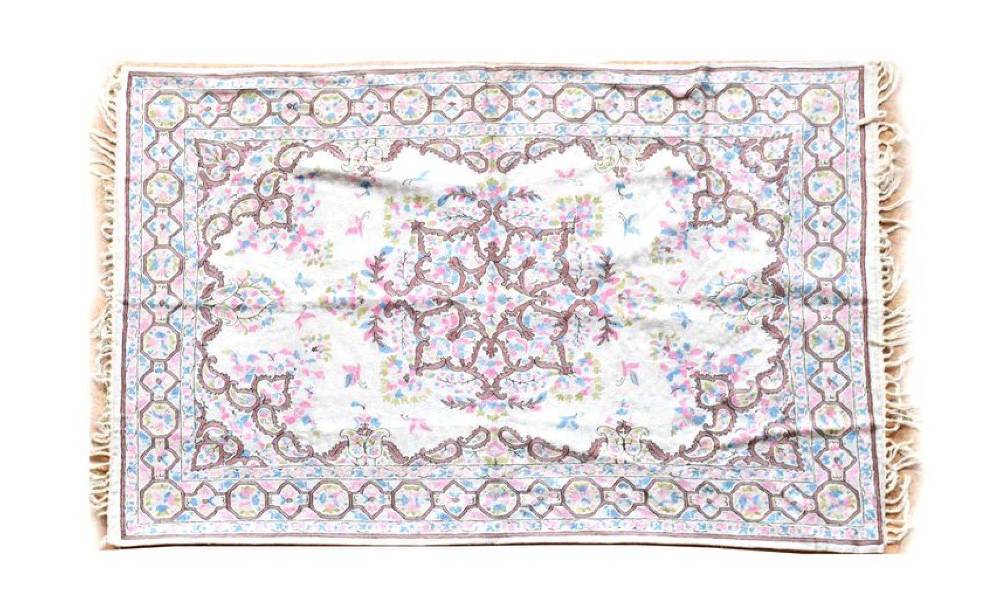 Ručne vyšívaný koberec/tapiséria, výšivka z hodvábu, 180x120cm
