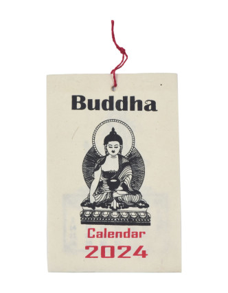 Kalendár Budha, ručne tlačený na ryžovom papieri, 10x15cm