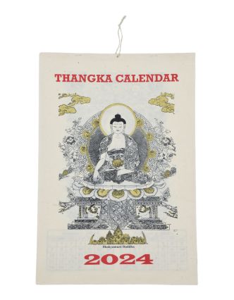 Kalendár Thangka, ručne tlačený na ryžovom papieri, 23x30cm